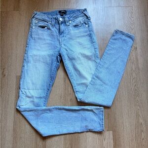 True Religion Stella Mid Rise Skinny Light Wash Women's Stretch Denim Jeans 27